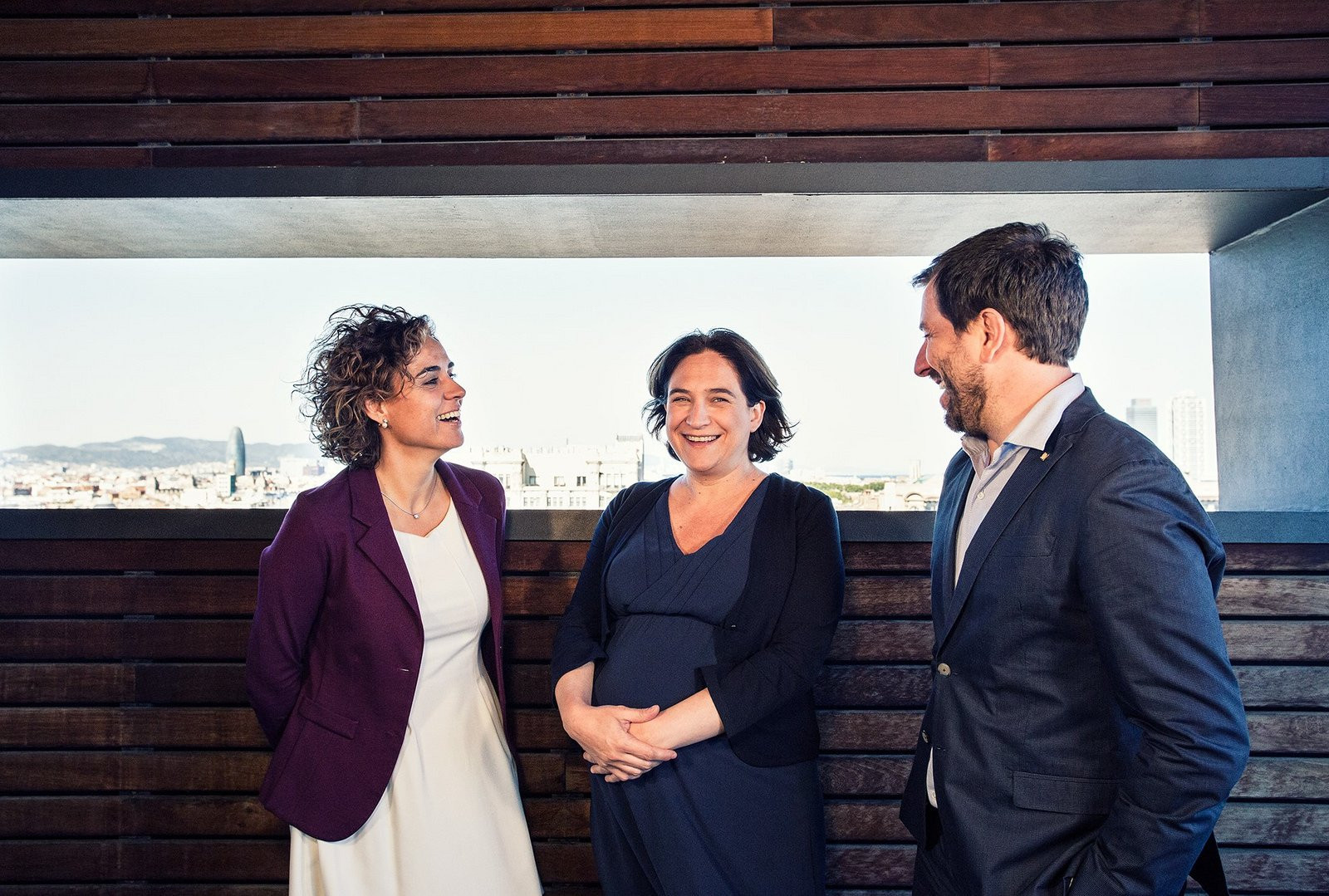 Dolors Montserrat, Ada Colau y Antoni Comín durante la última reunión / AJUNTAMENT DE BARCELONA