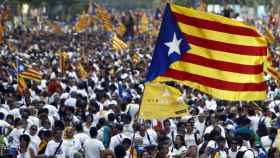 Un momento durante la manifestación de la Diada / EFE