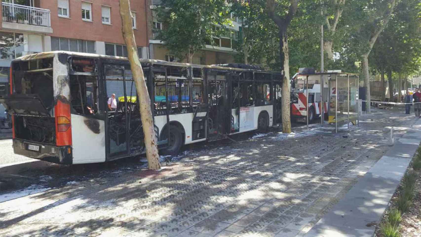 El autobús ha quedado completamente calcinado. / BTV