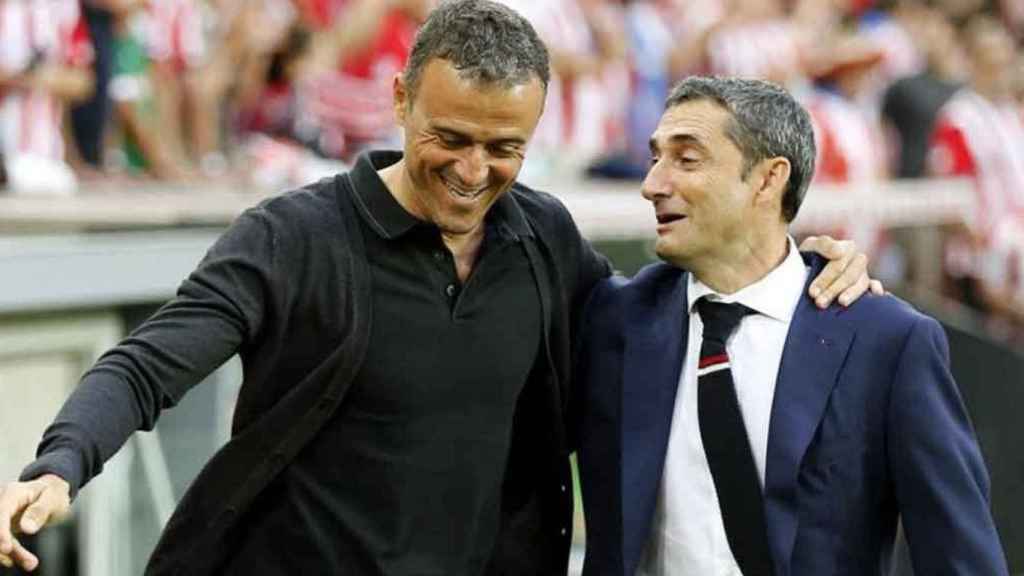 Valverde sustituirá a su amigo Luis Enrique en el banquillo del Barça. / EFE