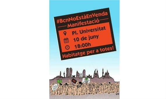 Cartel oficial de la manifestación / Plataforma Barcelona no está en venta  