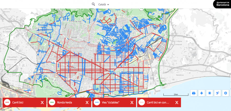 Red de carriles bici y vías ciclables de Barcelona / AJUNTAMENT DE BARCELONA