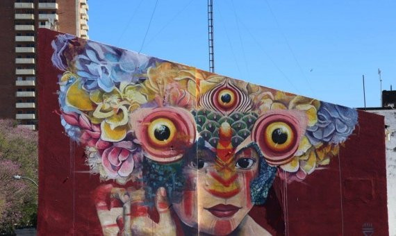 Mural de GLeo, que este año participa en el Ús Barcelona / Ús Barcelona