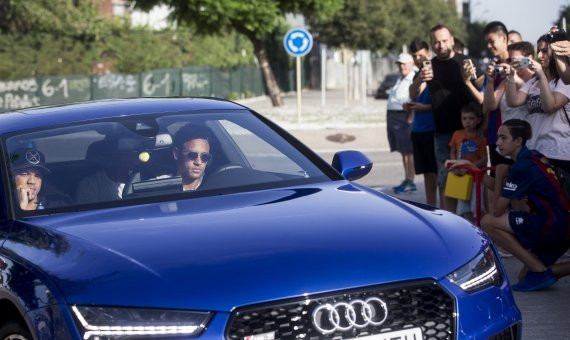 Neymar llegando al entrenamiento del Barça / EFE/Quique García