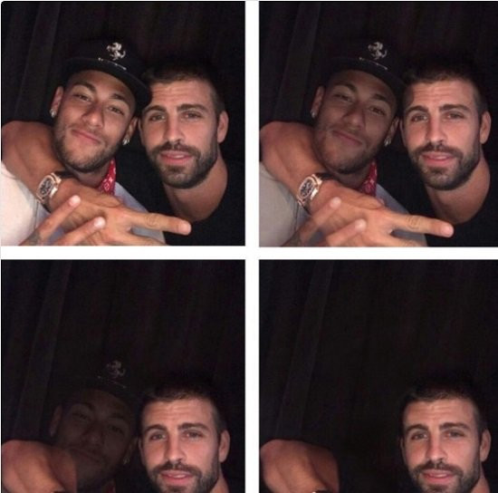 Piqué junto a Neymar