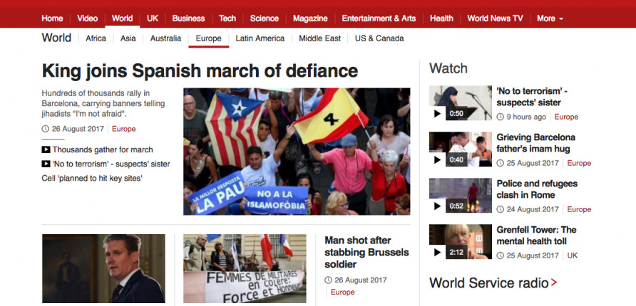 Captura de pantalla del artículo de 'Le Figaro' sobre la marcha por la paz
