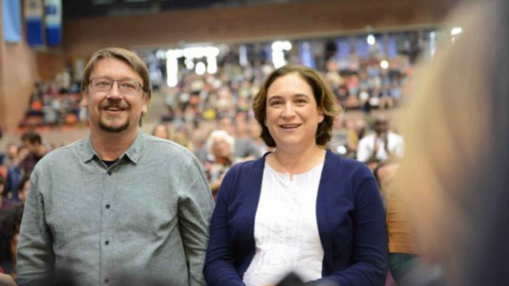 Xavier Domènech y Ada Colau, en una imagen de archivo / Catalunya en Comú