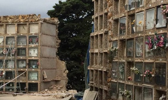 Grieta en el Cementerio de Montjuïc del pasado 15 de septiembre