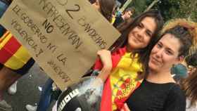 Manifestantes en el centro de Barcelona durante el paro contra la violencia policial