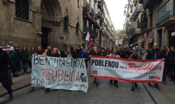 Manifestación organizada por varios CDR de Barcelona