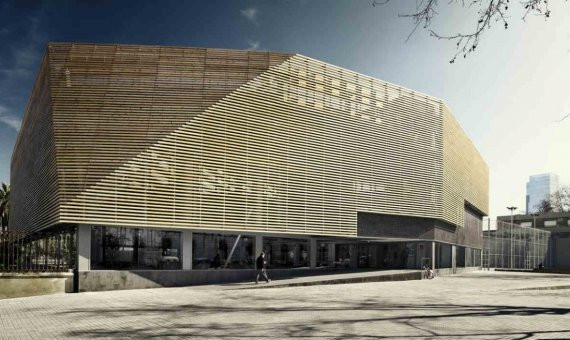 El polideportivo de la Ciutadella, obra de Batlle i Roig