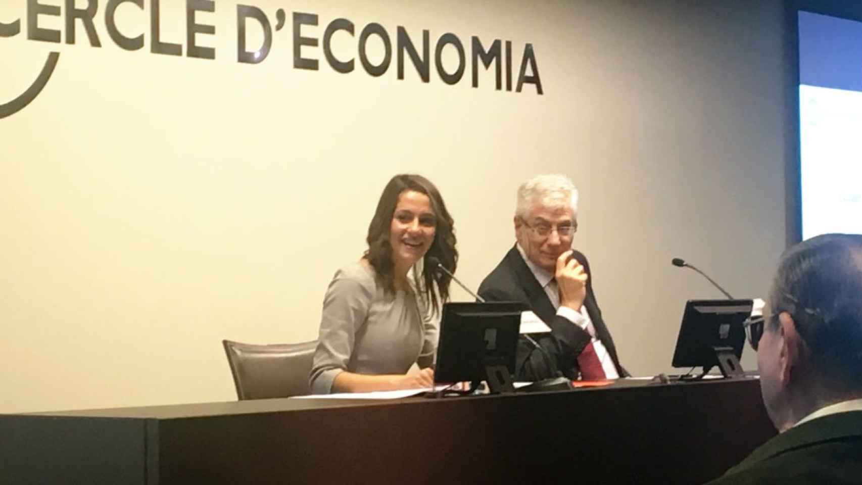 Inés Arrimadas durante el acto en el Cercle d'Economia / CR