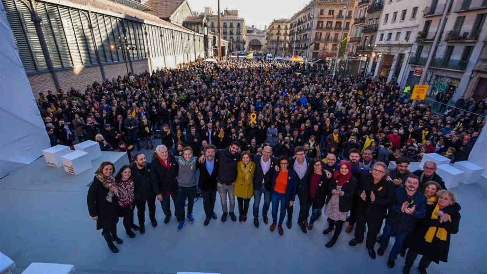 Los candidatos de ERC en el acto celebrado en el Borne / EP