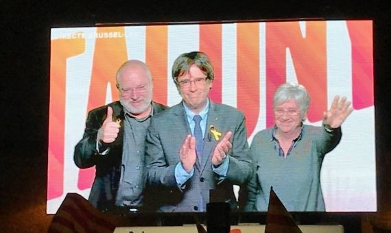 Puigdemont ha mandado su elegato final desde Bruselas por videoconferencia / EUROPA PRESS