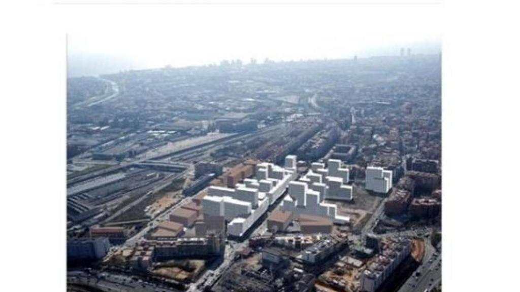 Simulación de las viviendas sociales y equipamientos de las Casernes de Sant Andreu / AJUNTAMENT BCN