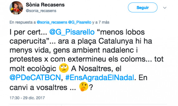 Segunda y última respuesta tuitera de Recasens a Pisarello