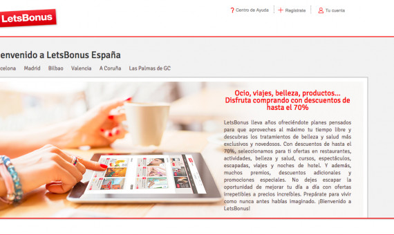 La web de la empresa online Let´s Bonus