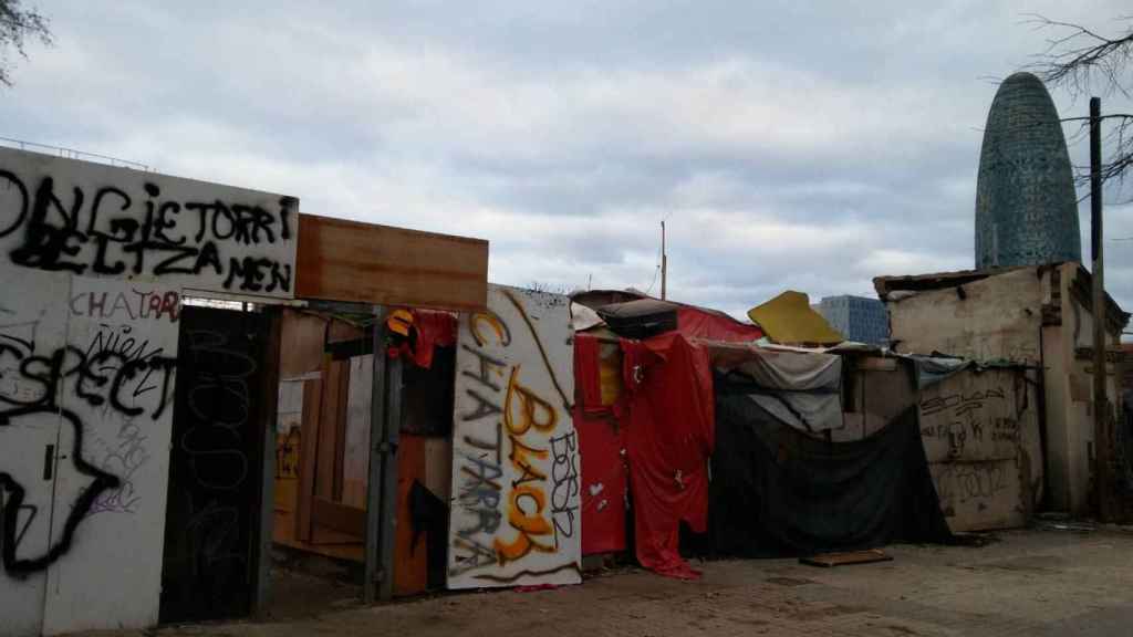 Barracas en la zona de la plaza de las Glòries