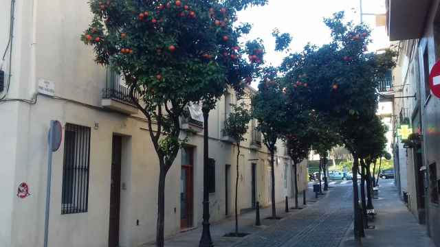 Las casas de la calle de Pons i Gallarza, en Sant Andreu, cuyos inquilinos denuncian que pueden ser expulsados por los nuevos propietarios / JORDI SUBIRANA