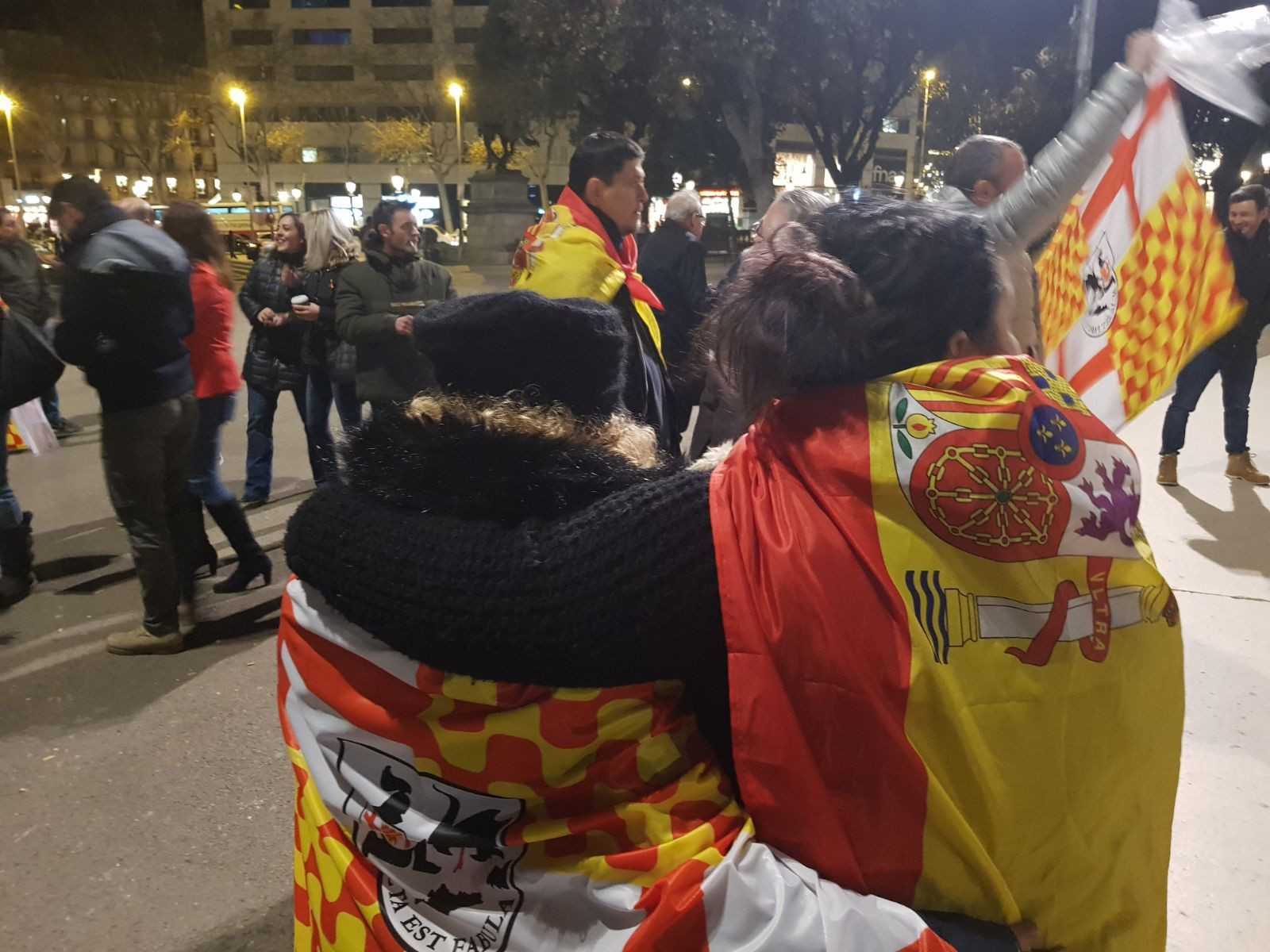 Uno de los momentos lúdicos de la acampada en favor de Tabarnia