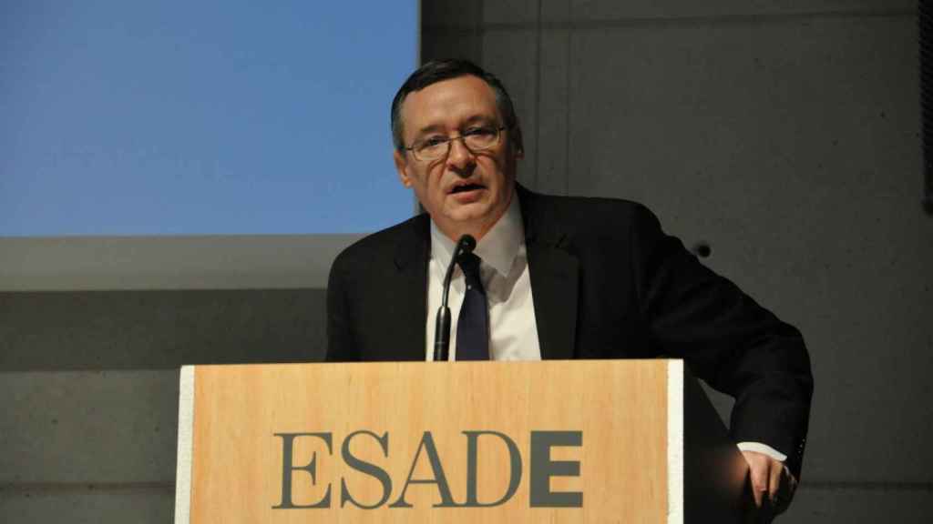 Angel Simón, presidente ejecutivo de Agbar, durante la conferencia que ha ofrecido en ESADE / MIKI