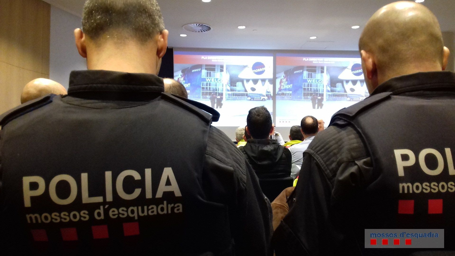 Centro de control de los Mossos durante el Mobile World Congress