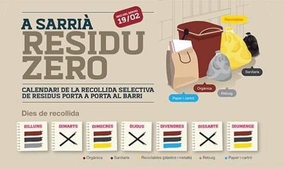 Calendario con las indicaciones para seguir el nuevo sistema de recogida de basura