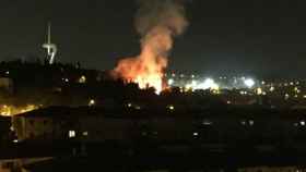 Incendio en la montaña de Montjuïc / TWITTER LA MARINA VIVA