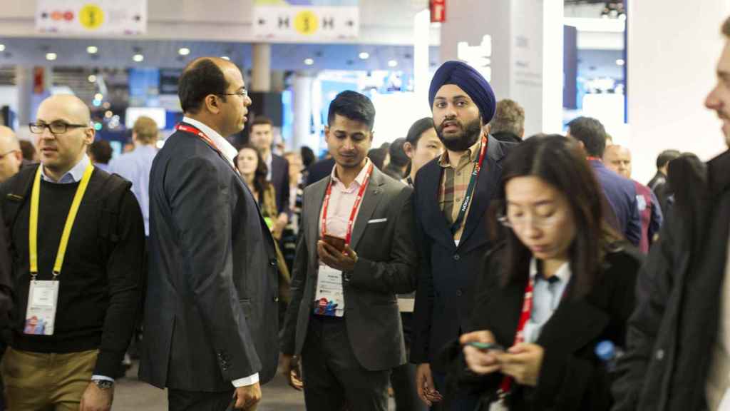 El número de congresistas de este año en el Mobile World Congress ha sido casi el mismo que en 2017 / HUGO FERNÁNDEZ