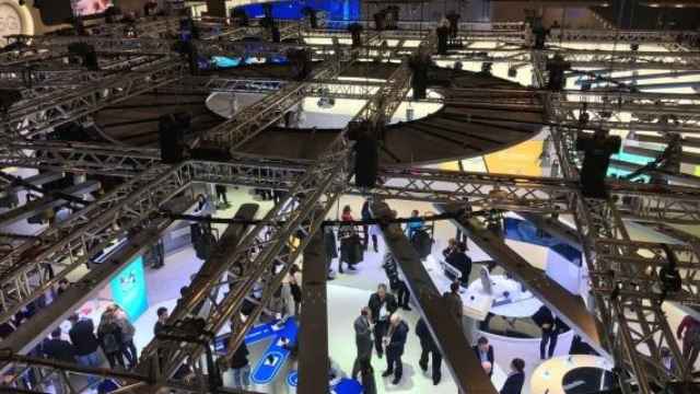 Visión aérea del Pabellón 4 del Mobile World Congress / HUGO FERNÁNDEZ