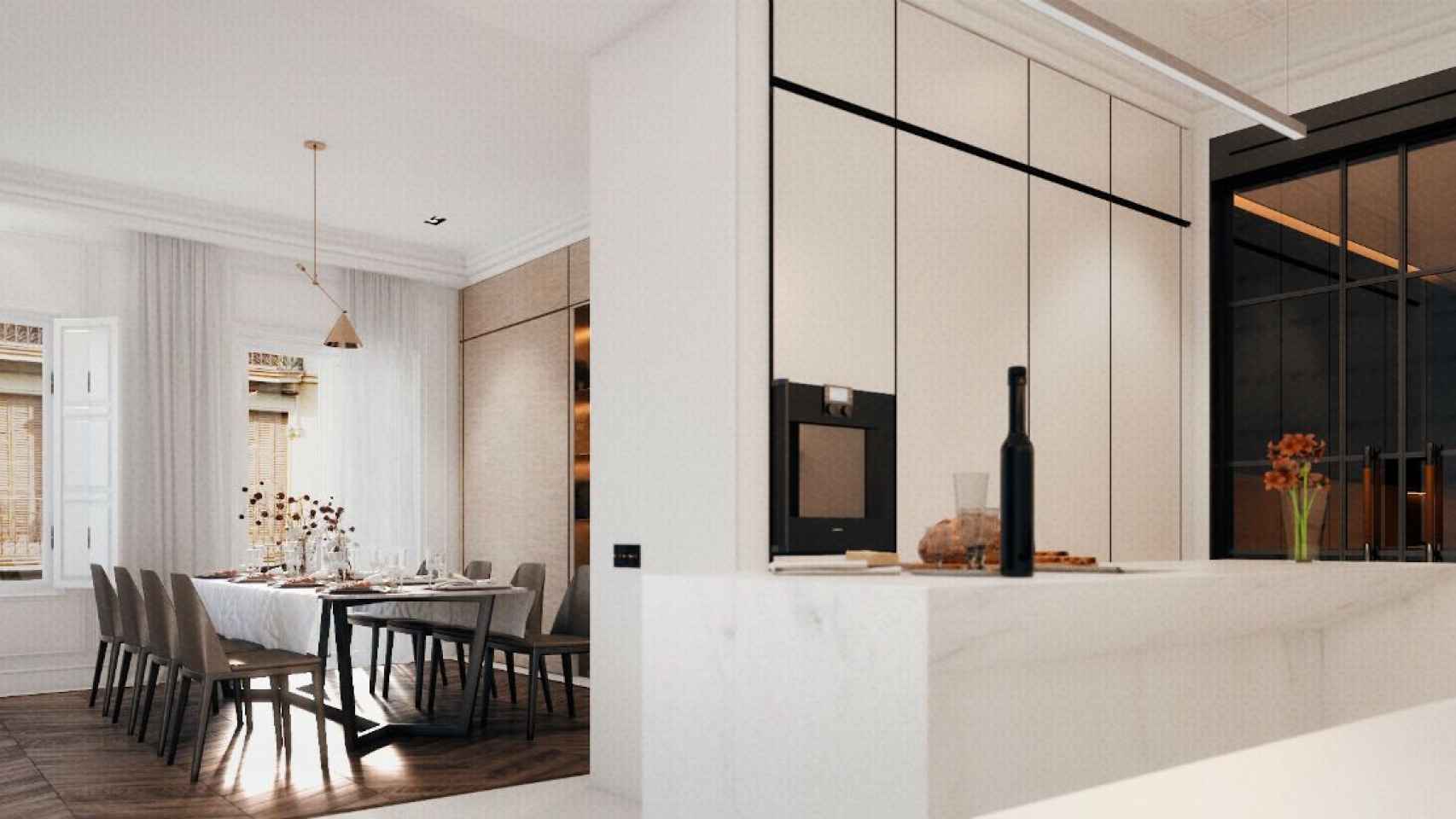 Imagen de la vivienda de la calle Portaferrisa, en Ciutat Vella, remodelada y puesta a la venta / Barnes