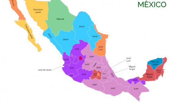 Los nombres masculinos más populares de México / R.N.P.