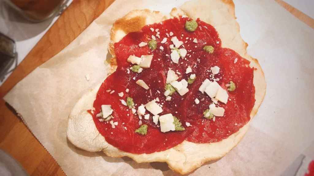 Pizza de 'carpaccio' de ternera