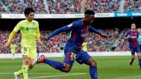 Yerry Mina, en su debut en el Getafe / EFE