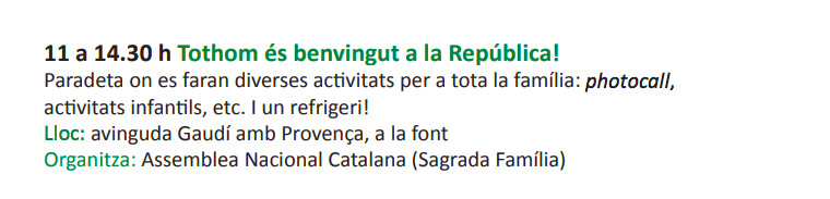 Programa de fiestas del barrio de Sagrada Familia en el que se anuncian las actividades adoctrinadoras / AJUNTAMENT DE BARCELONA