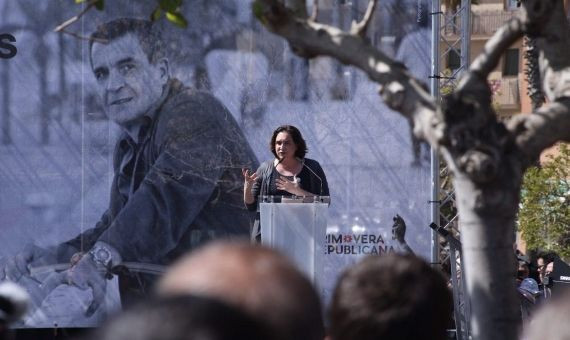 Ada Colau, durante su parlamento / AjuntamentBCN