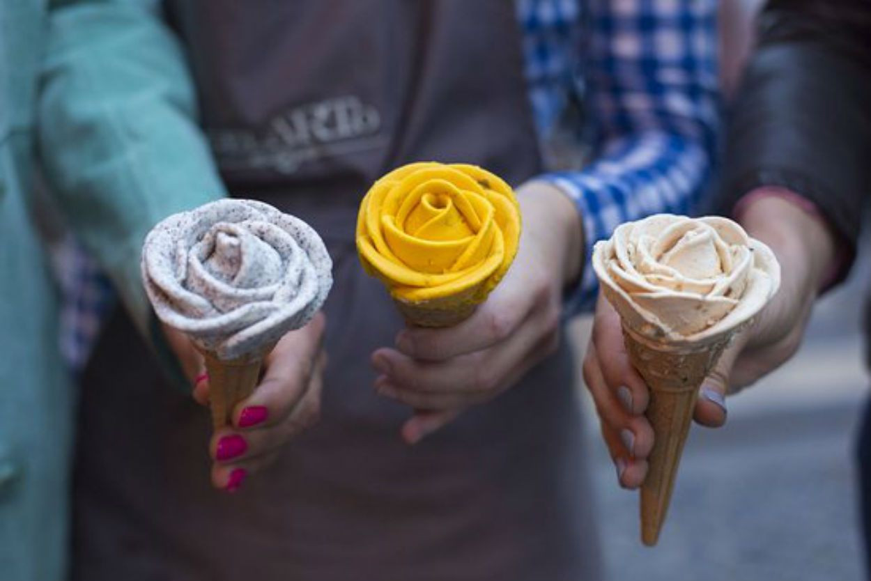 Los helados en forma de rosa de Gelarto