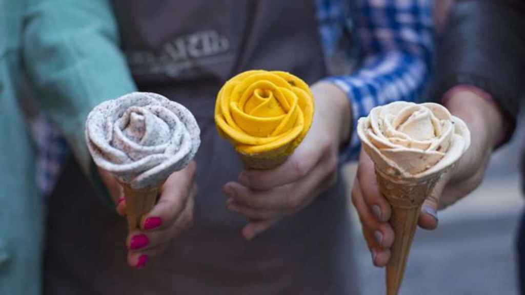 Los helados en forma de rosa de Gelarto