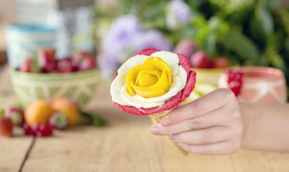 Rosas comestibles en Gelarto Rosa 