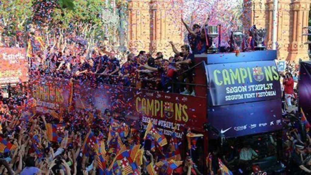 Celebración del triplete en 2015