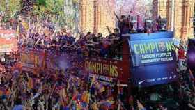 Celebración del triplete en 2015