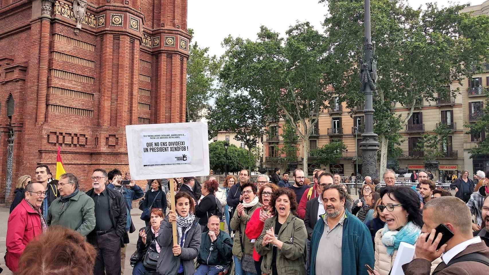 Concentración de protesta contra Quim Torra