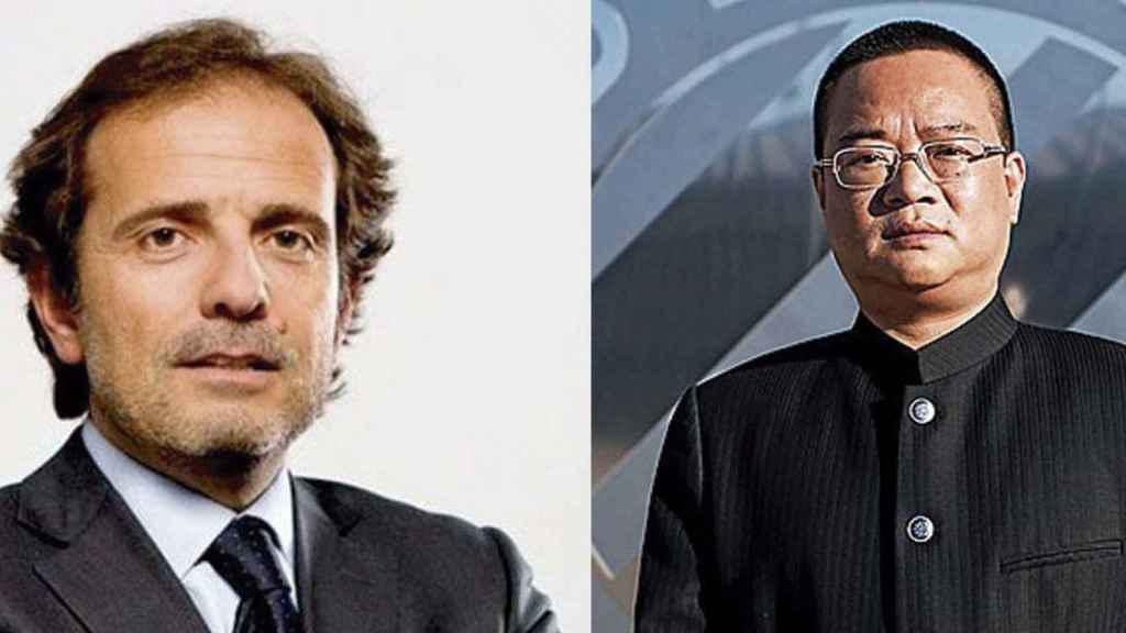 Chen Yansheng, presidente del Espanyol, y Pau Guardans, de Barcelona Global| MA