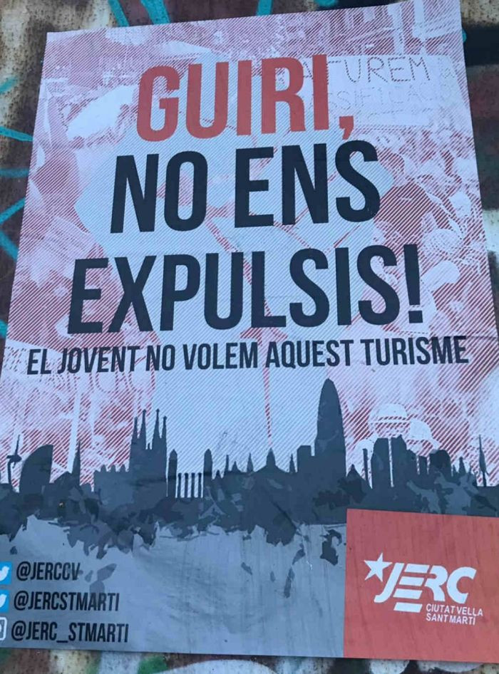 Cartel de las JERC contra el turismo