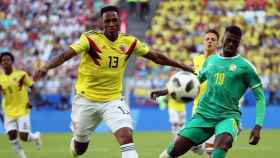 Yerry Mina, en un partido de Colombia durante el Mundial de Rusia