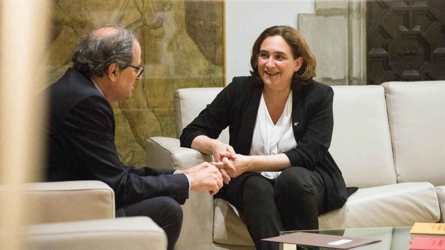 Quim Torra y Ada Colau durante una reunión / Ajuntament Barcelona