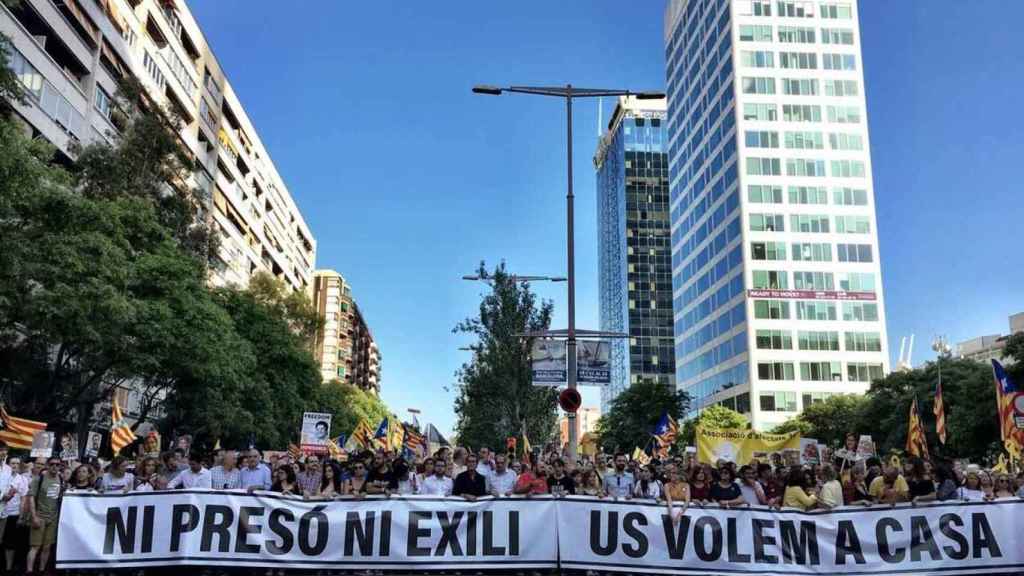 La cabecera de la manifestación en el punto de inicio de la misma / EP