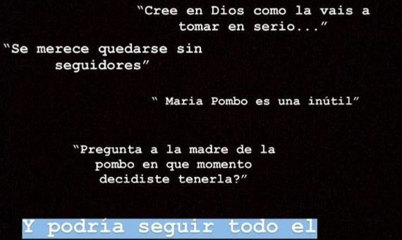 Imagen obtenida de los stories de Maria Pombo