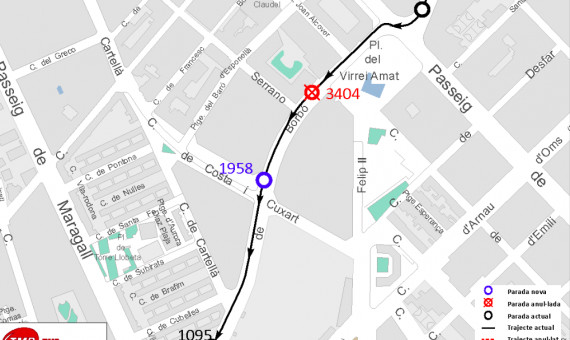 mapa bus parada anulada