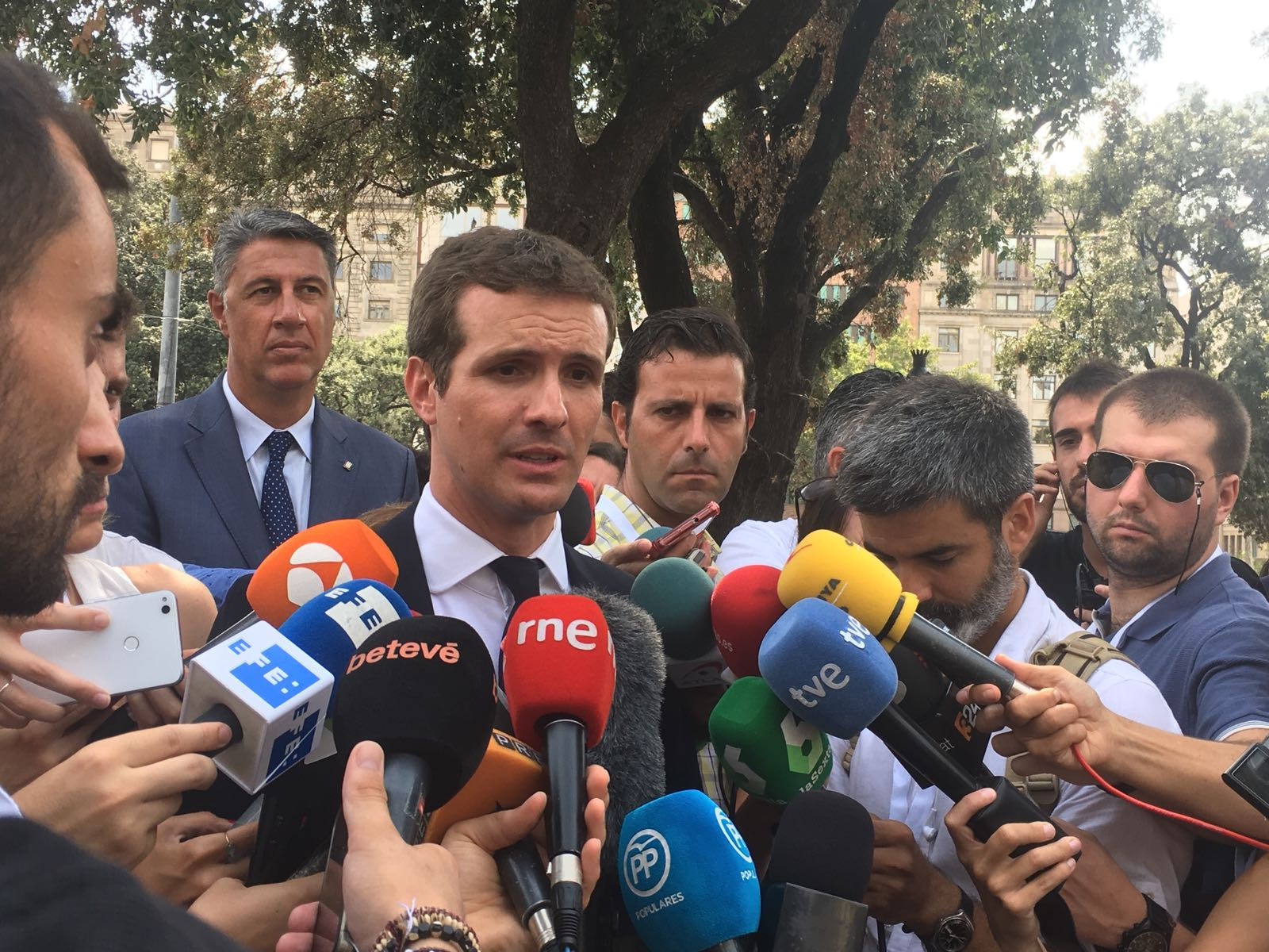 Pablo Casado (PP) en declaraciones con la prensa | AROA ORTEGA